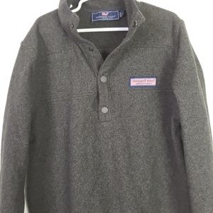 Vineyard Vines boys Shep shirt quarter zip pullover large dark gray fleece